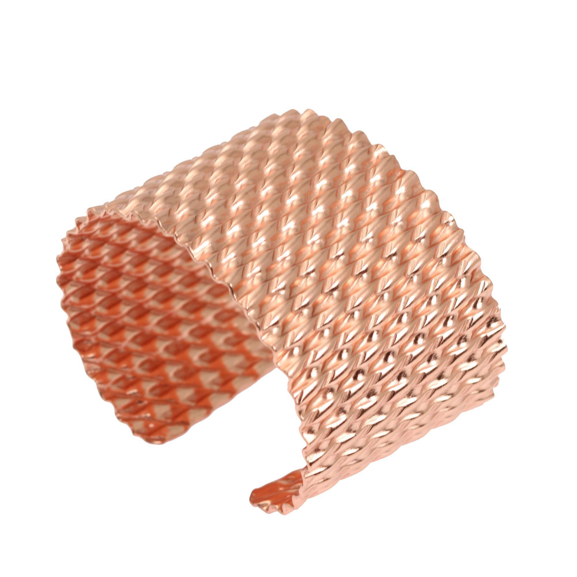 Right Side View of Double Corrugated Copper Cuff