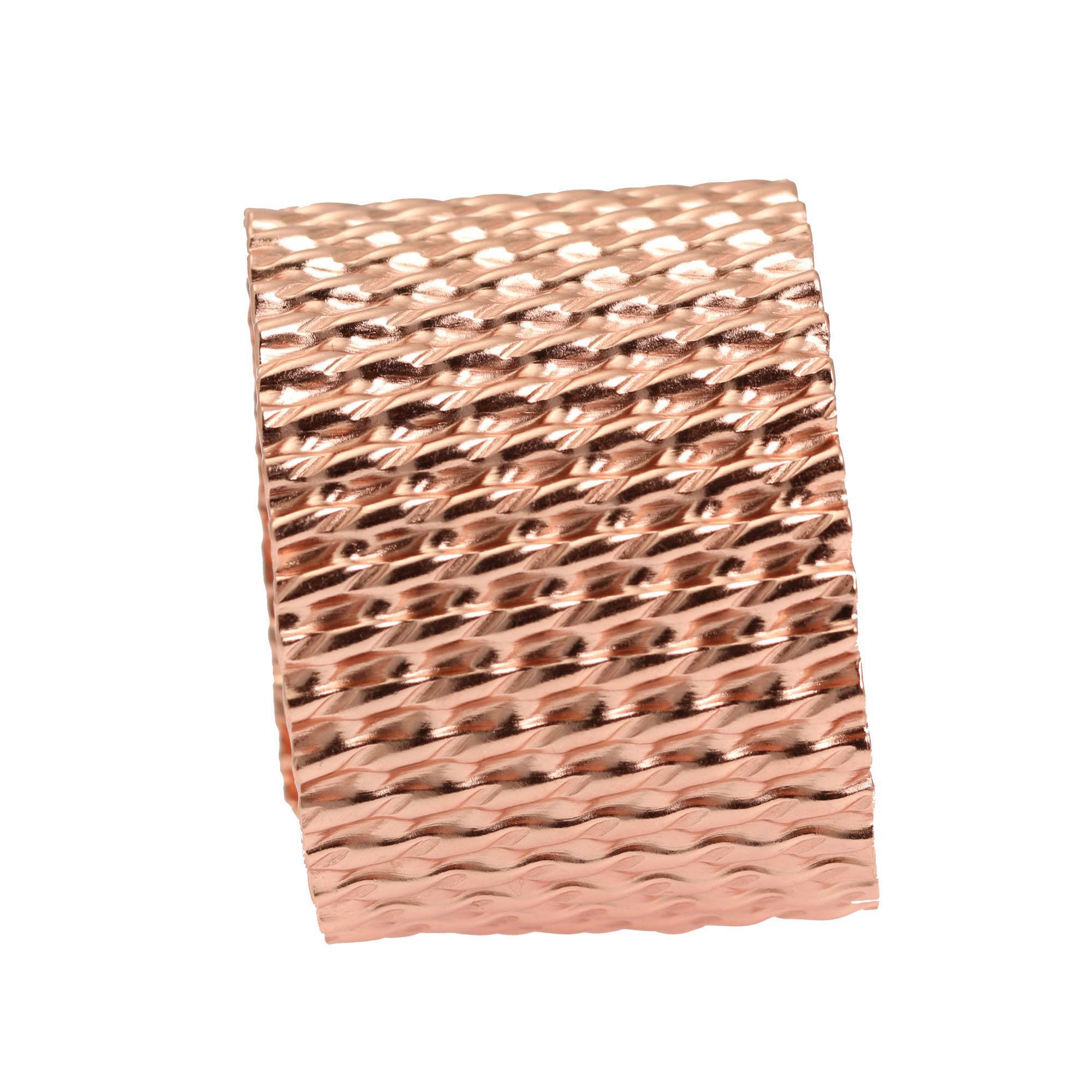 Detail View of Double Corrugated Copper Cuff