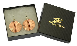 4 of 5: Gift Boxed Fold Formed Copper Lily Pad Earrings