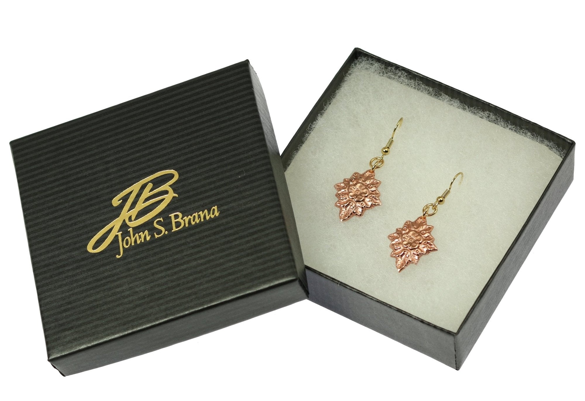 French Bouquet Copper Drop Earrings in Gift Box