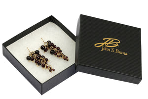 4 of 4: Gift Boxed Garnet 14K Gold Chain Maille Earrings