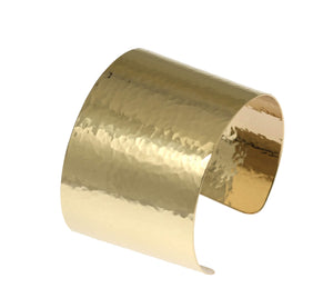 2 of 9: 1 3/4 Wide Hammered 14K Gold-filled Cuff Bracelet Detail of Hammering