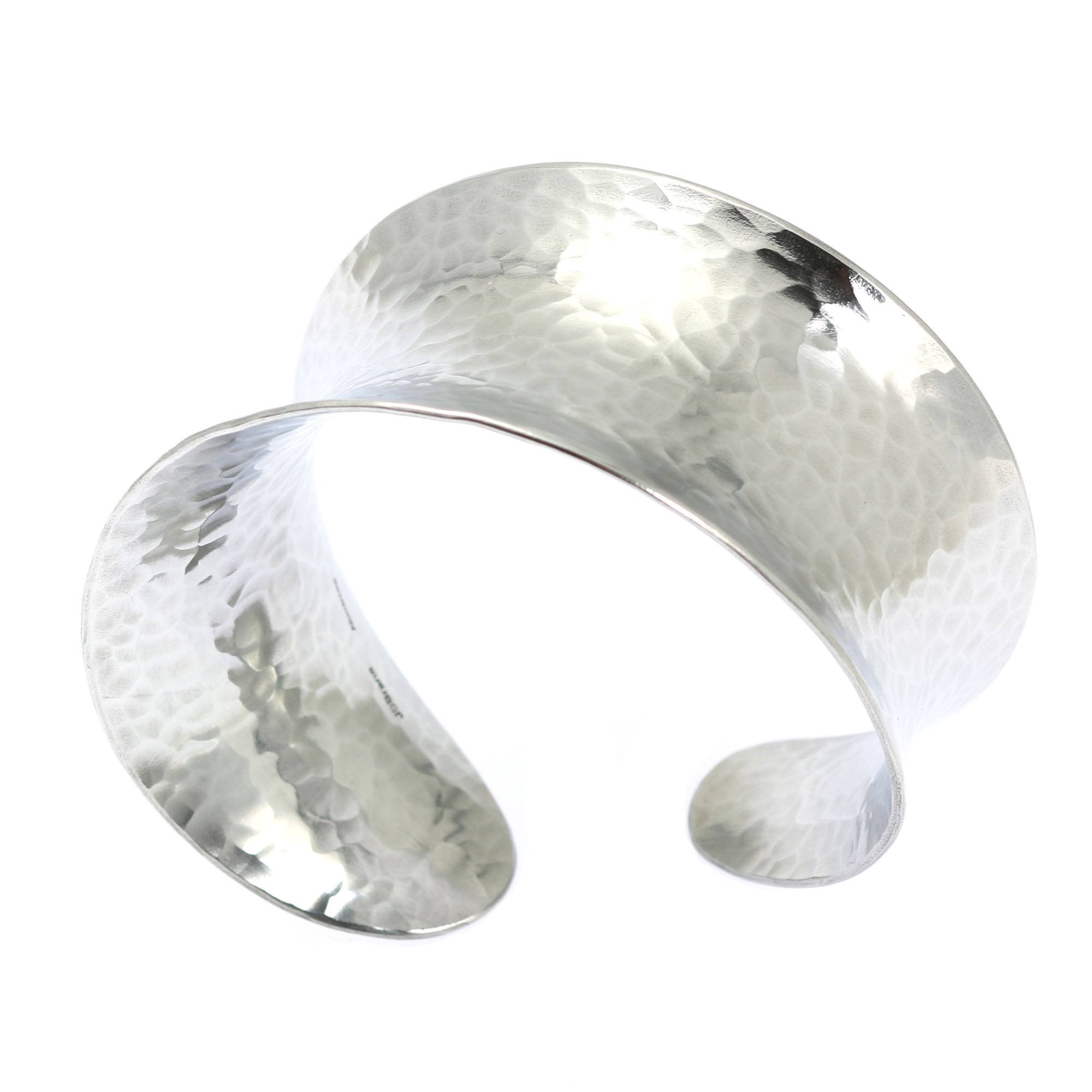 Right Side View of Hammered Aluminum Anticlastic Bangle