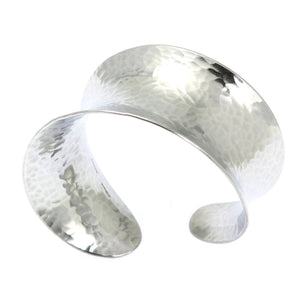 2 of 5: Right Side View of Hammered Aluminum Anticlastic Bangle