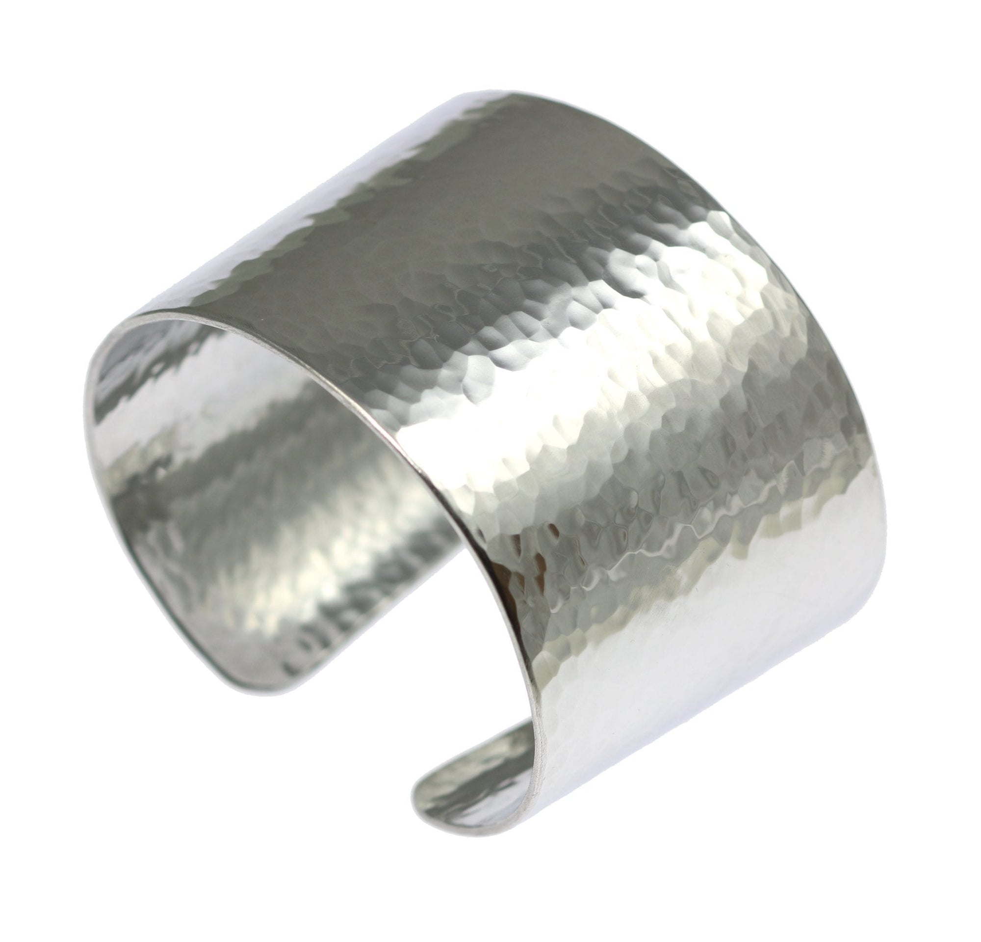 Side View of Hammered Aluminum Cuff Bracelet