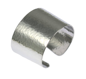 1 of 5: A Hammered Aluminum Cuff Bracelet on a White Background