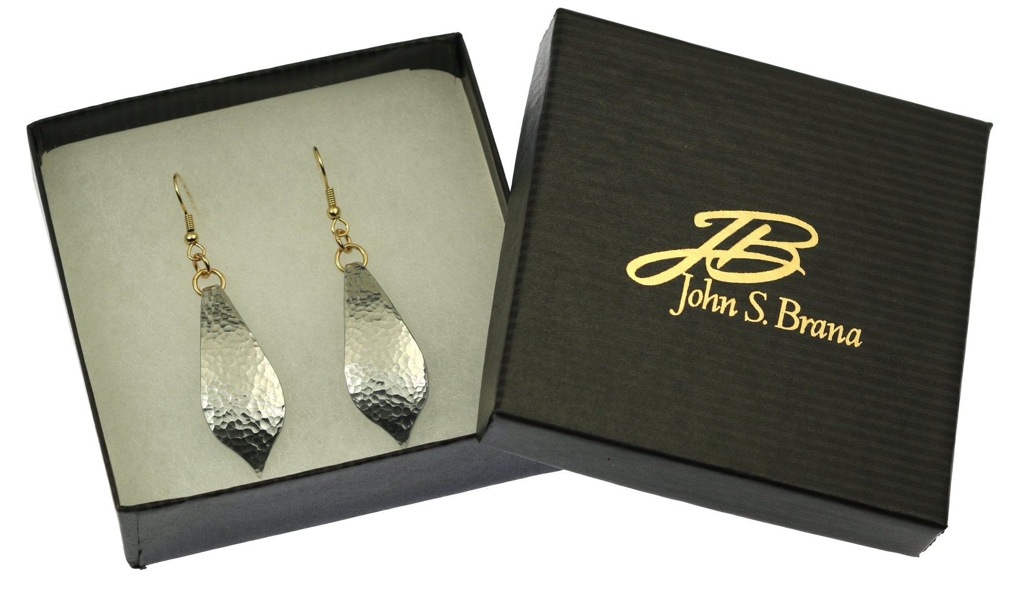 Gift Boxed Hammered Aluminum Marrakesh Tear Drop Earrings