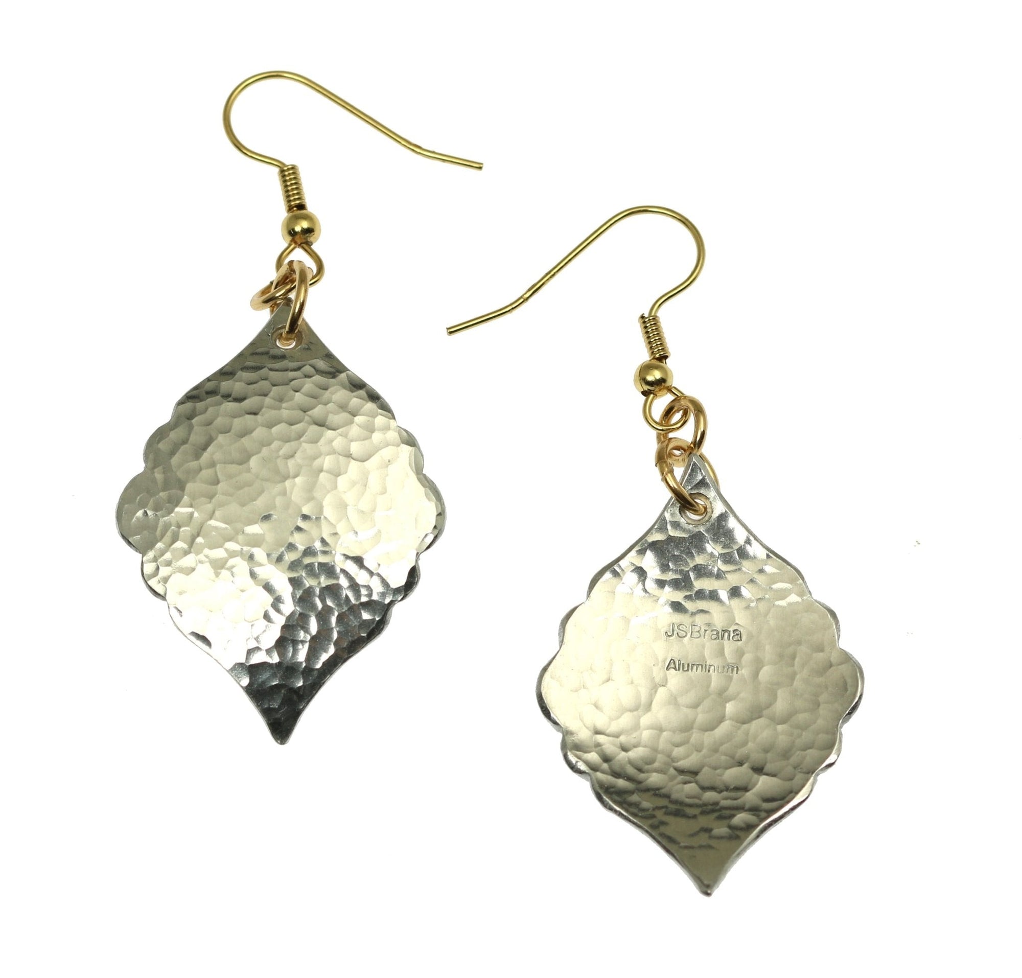 Detailed View of Hammered Aluminum Moroccan Drop Earrings