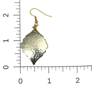 3 of 6: Scale of Hammered Aluminum Moroccan Drop Earrings on a Ruler for Size Dimensions