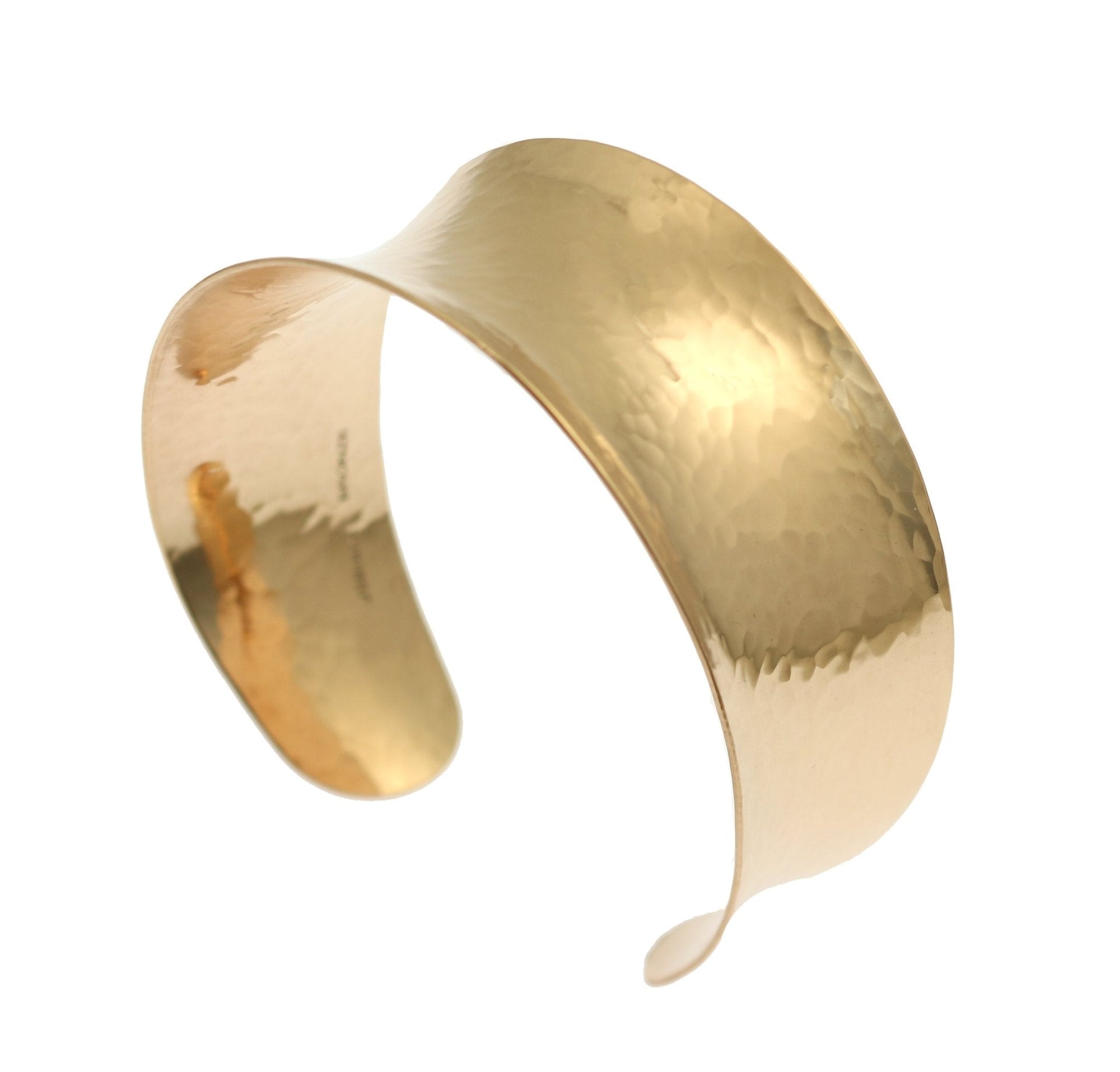 Right Side View of Hammered Bronze Anticlastic Cuff