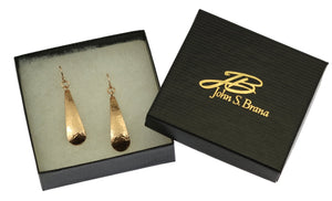 5 of 6: Gift Boxed Hammered Bronze Long Teardrop Earrings