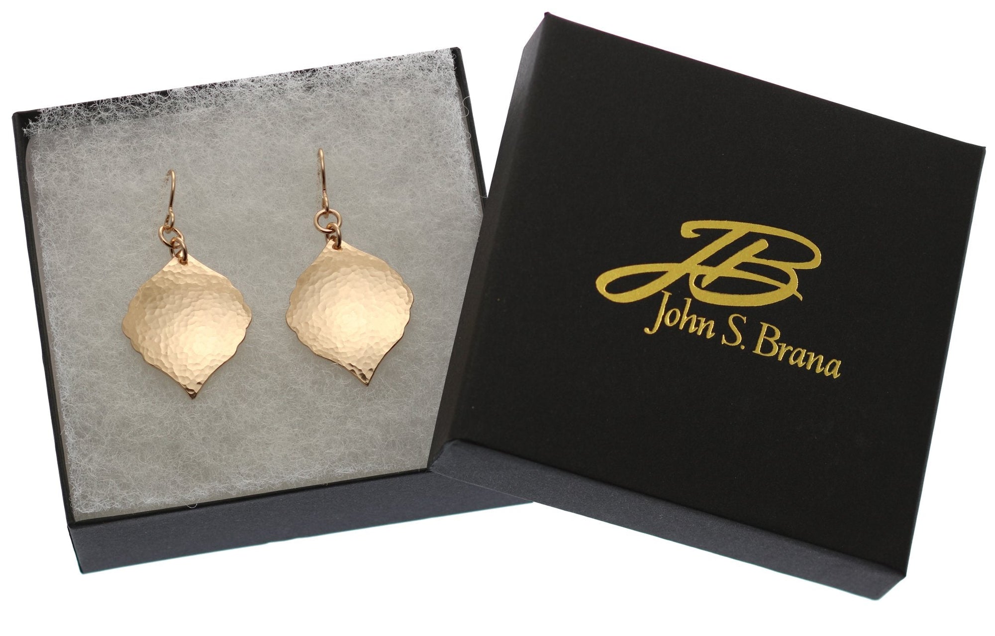 Hammered Bronze Moroccan Drop Earrings in Gift Box