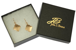 5 of 6: Gift Boxed Hammered Bronze Quatrefoil Drop Earrings
