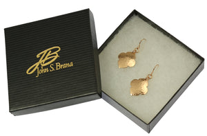 6 of 6: Hammered Bronze Quatrefoil Drop Earrings in Gift Box