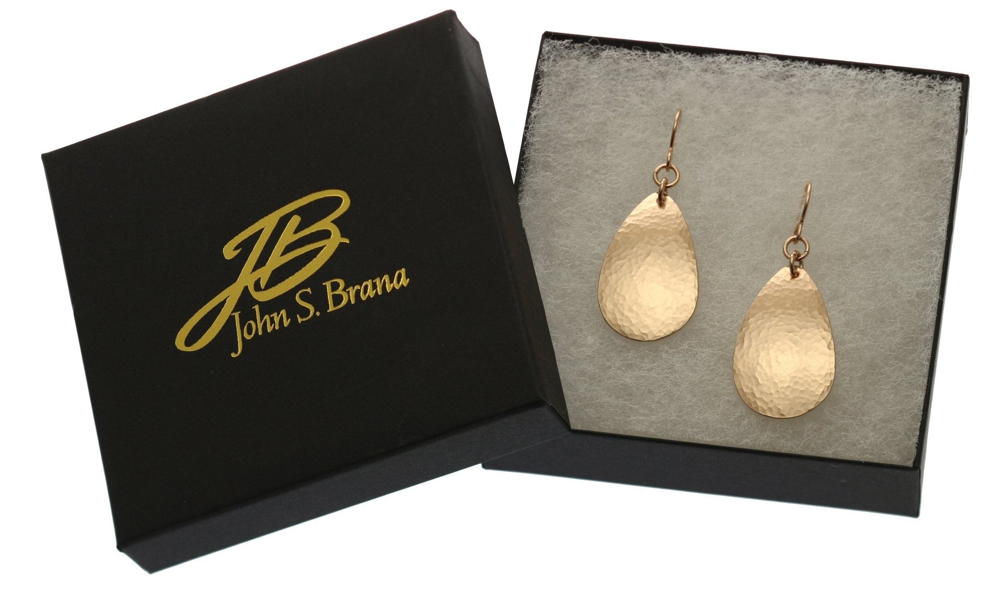 Gift Boxed Hammered Bronze Teardrop Earrings