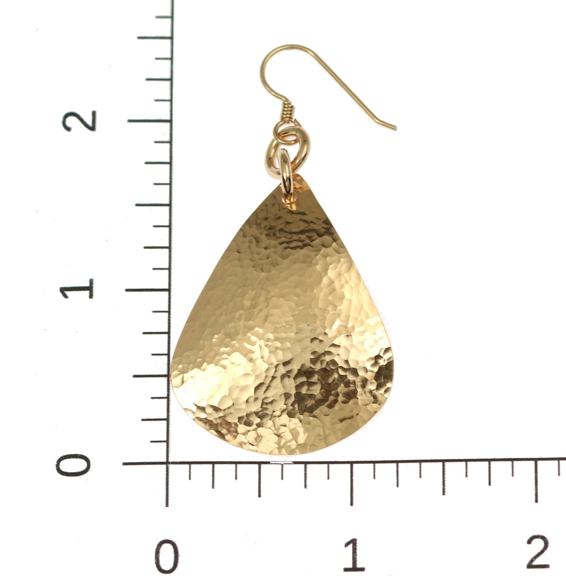 Scale of Hammered Bronze Teardrop Earrings