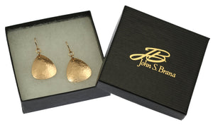 5 of 6: Gift Boxed Hammered Bronze Triangular Earrings