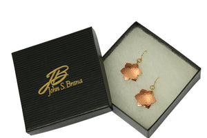 6 of 6: Hammered Copper Arabesque Flower Earrings in Gift Box
