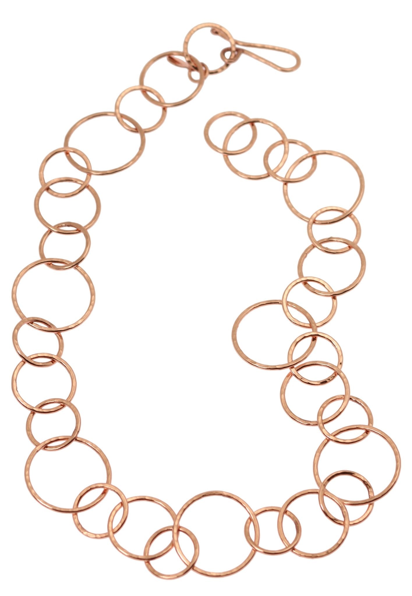 Hammered Copper Chain Link Necklace