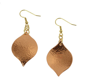 3 of 6: Front and Back Views of Hammered Copper Marrakesh Drop Earrings