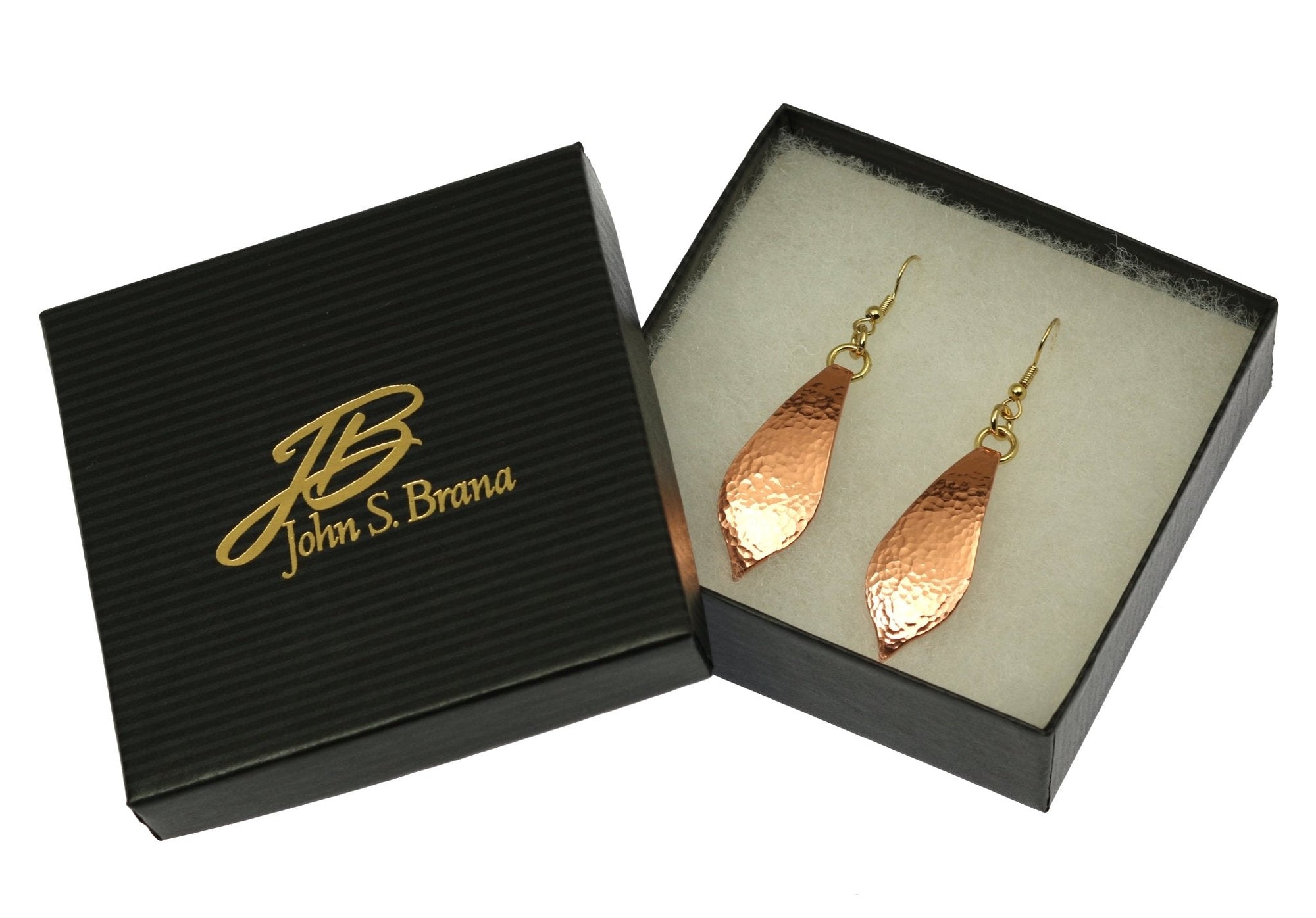 Hammered Copper Marrakesh Tear Drop Earrings in Gift Box