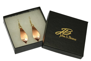 5 of 6: Gift Boxed Hammered Copper Marrakesh Tear Drop Earrings