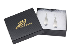 3 of 3: Gift Boxed Hammered Long Aluminum Tear Drop Earrings