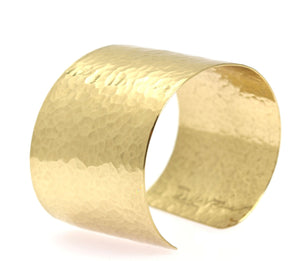 5 of 8: Left Side View of Hammered Nu Gold Brass Cuff