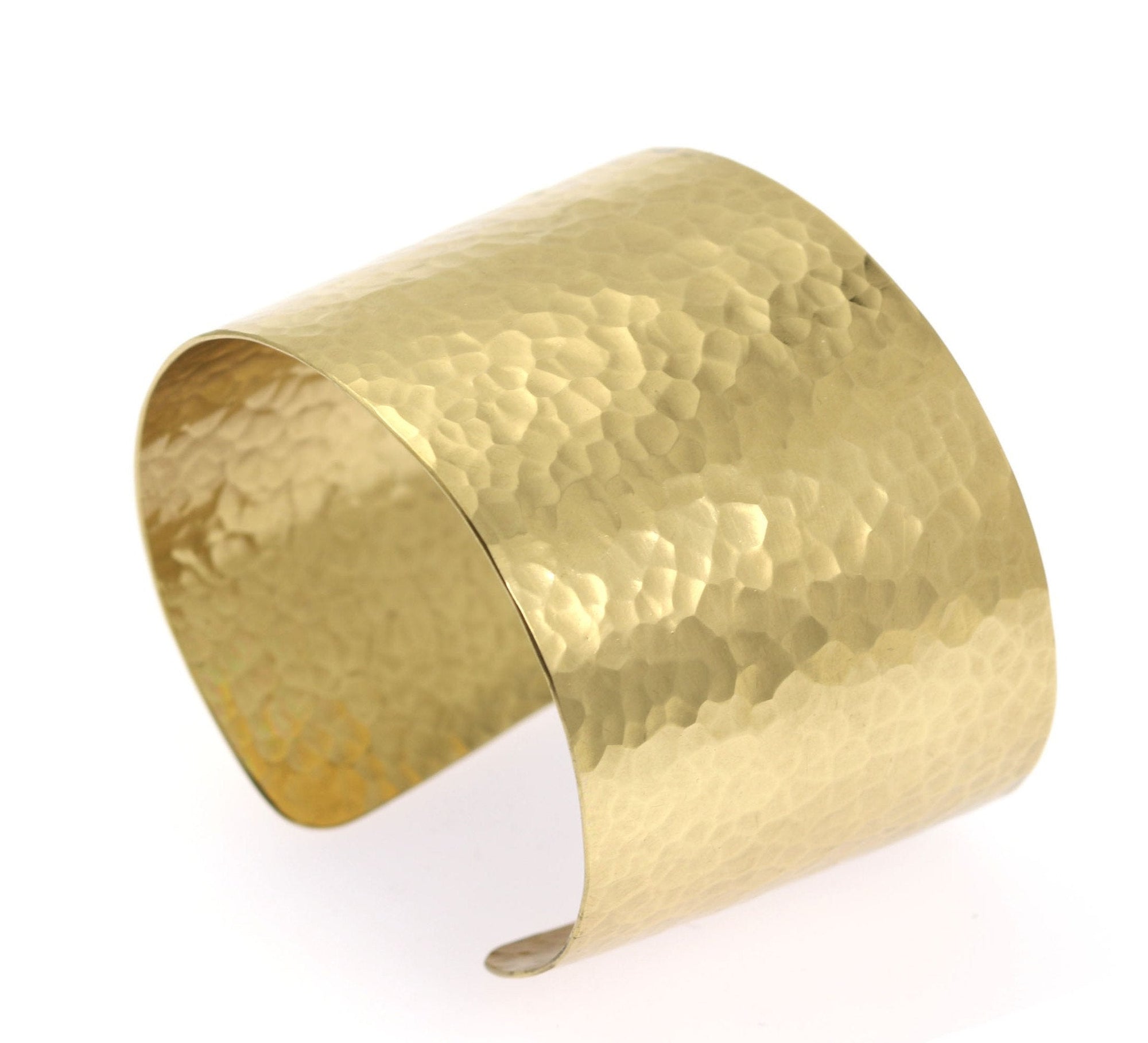 Right Side View of Hammered Nu Gold Brass Cuff