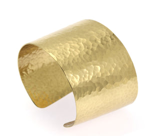 3 of 8: Right Side View of Hammered Nu Gold Brass Cuff