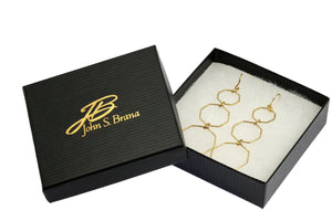 4 of 4: Gift Boxed Hammered Nu Gold Brass Octagon Dangle Earrings
