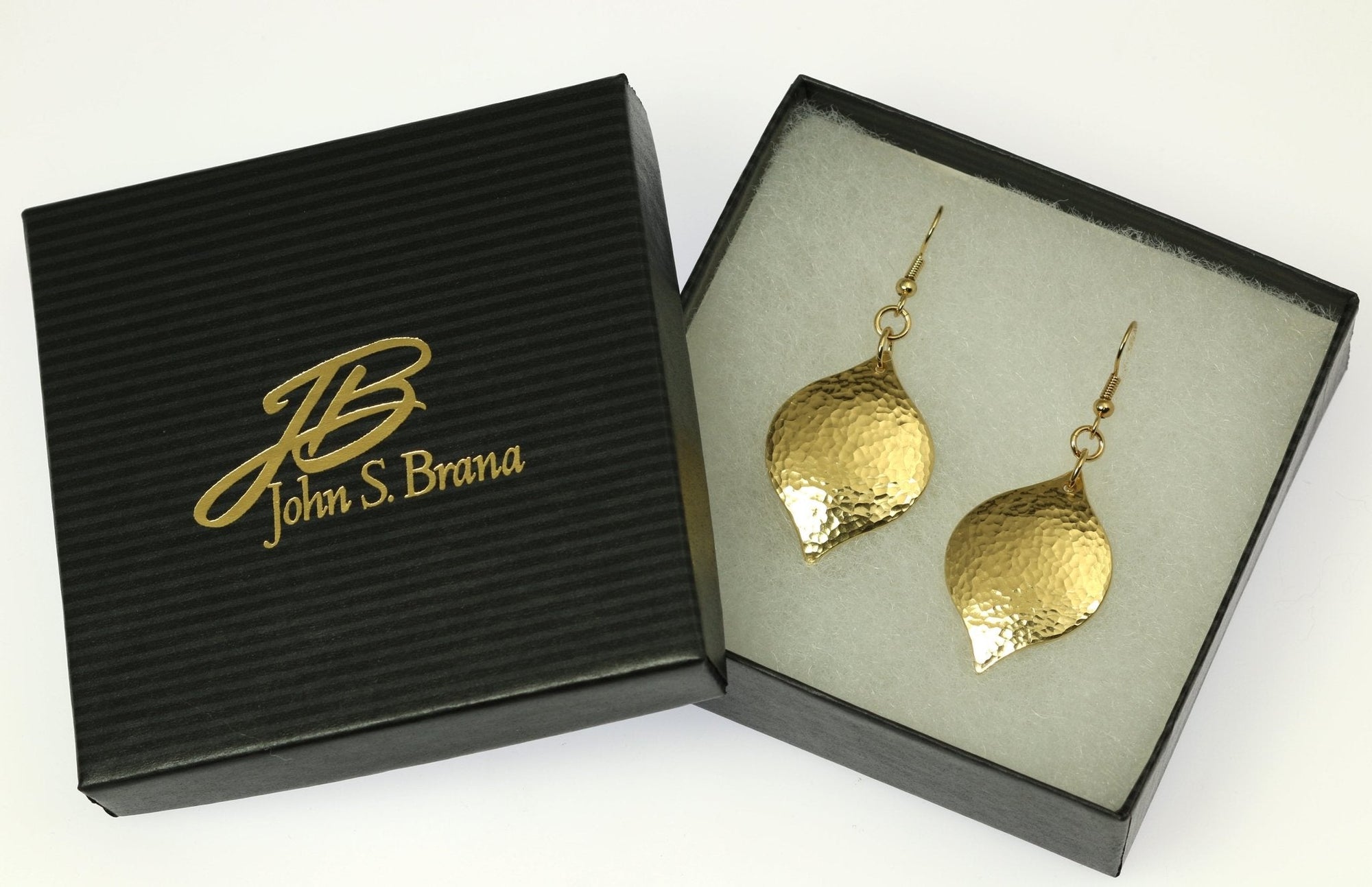 Hammered Nu Gold Marrakesh Drop Earrings in Gift Box