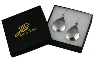 5 of 5: Gift Boxed Hammered Stainless Steel Teardrop Earrings