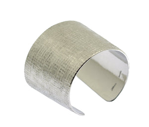 2 of 6: Detail of Linen Texturized Aluminum Cuff