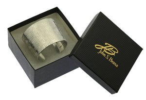 4 of 6: Gift Boxed Linen Texturized Aluminum Cuff