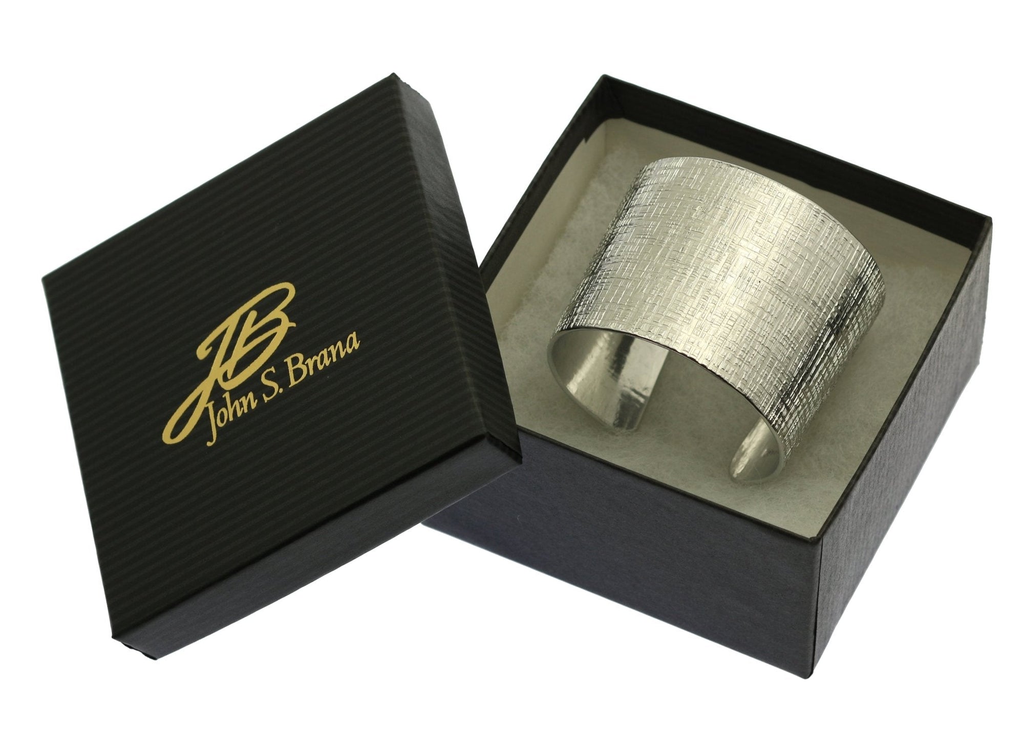 Linen Texturized Aluminum Cuff in Gift Box