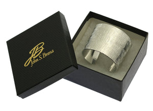 5 of 6: Linen Texturized Aluminum Cuff in Gift Box