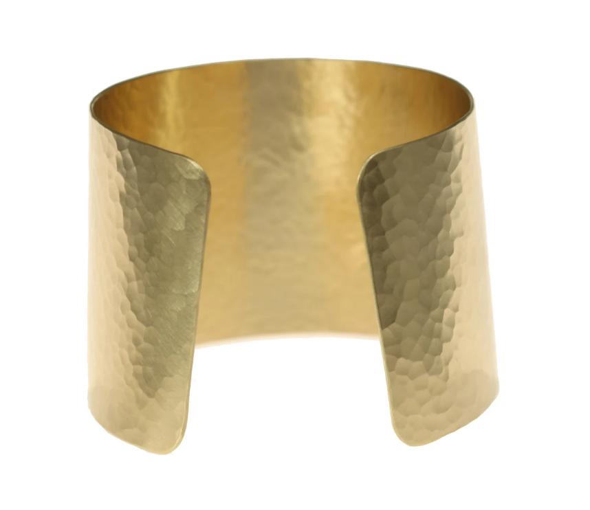 Matte Finished Hammered Nu Gold Brass Cuff Opening