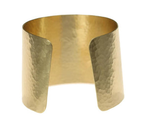 3 of 7: Matte Finished Hammered Nu Gold Brass Cuff Opening