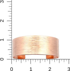4 of 6: Scale of 1 Inch Wide Men's Bark Copper Cuff Bracelet 