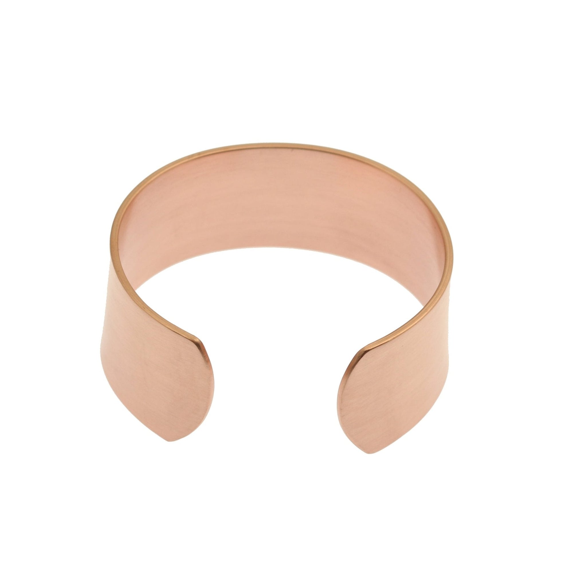 1 Inch Wide Men's Brushed Copper Cuff Bracelet - Opening
