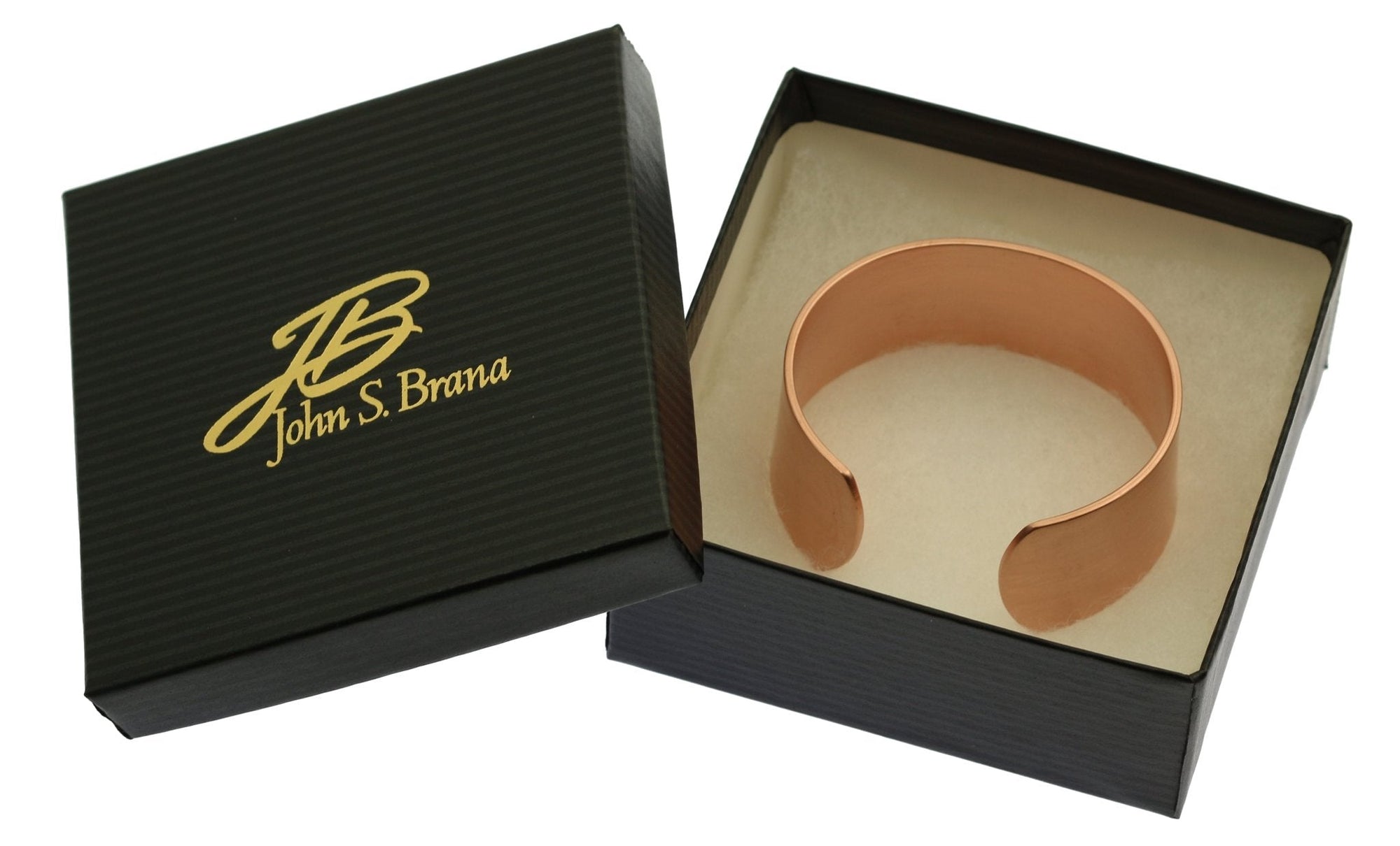 Gift Boxed 1 Inch Wide Men's Brushed Copper Cuff Bracelet
