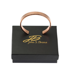 6 of 7: Gift Boxed 10mm Wide Men's Chased Copper Cuff Bracelet