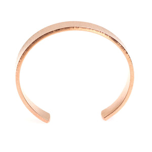 4 of 7: Shape of 10mm Wide Men's Chased Copper Cuff Bracelet