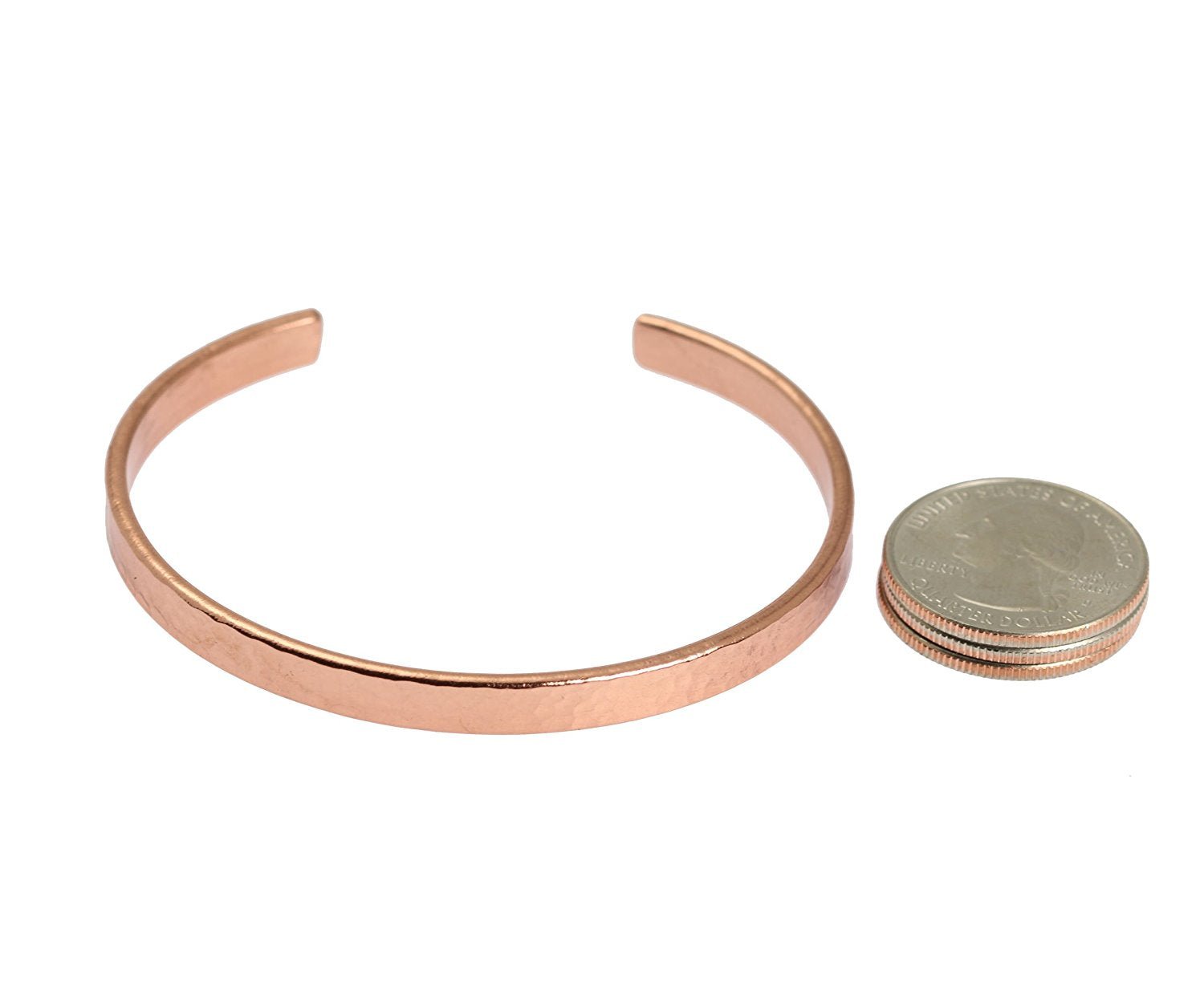 Cuffs - Men's Hammered Copper Cuff Bracelet - 4mm Wide