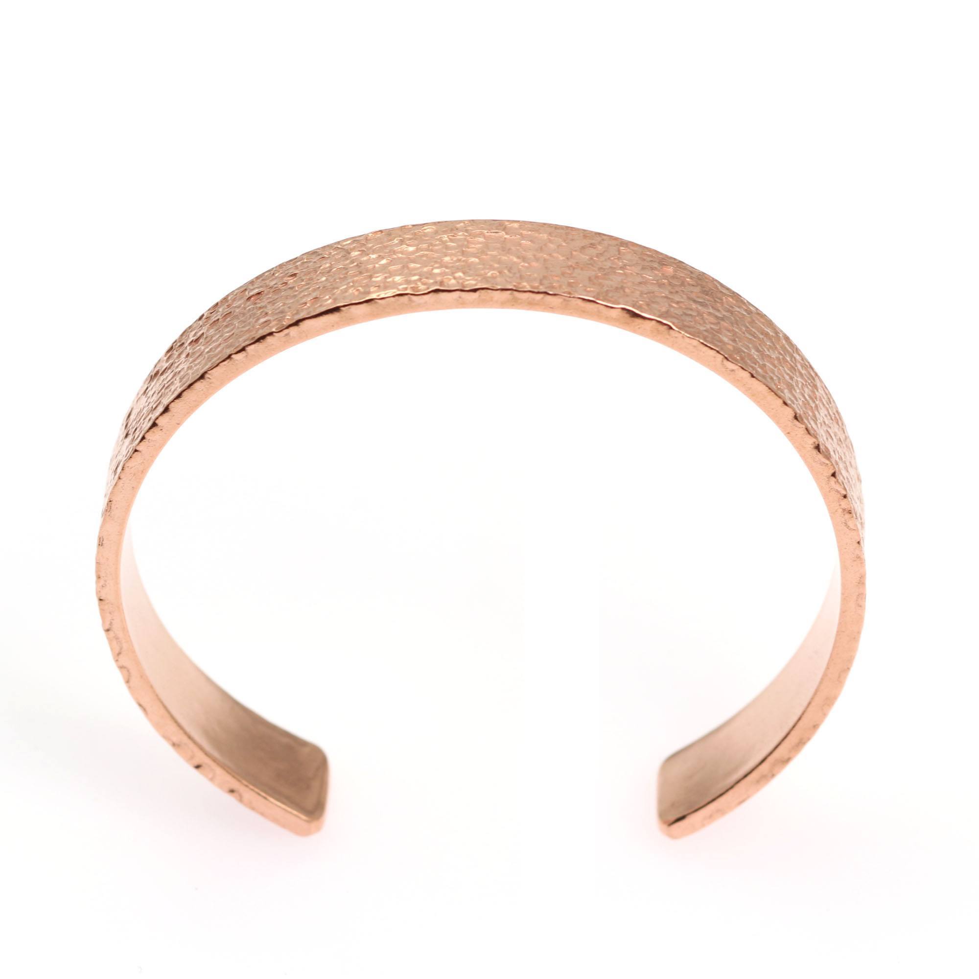 Shape of 10mm Wide Men's Texturized Copper Cuff Bracelet