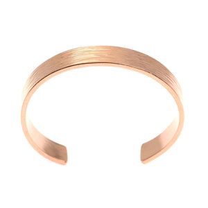 5 of 8: Shape of 10mm Wide Men's Wide Bark Copper Cuff Bracelet