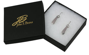5 of 5: Gift Boxed Mini Hammered Stainless Steel Drop Earrings