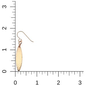 3 of 7: Scale of Mini Marquise Hammered Bronze Drop Earrings