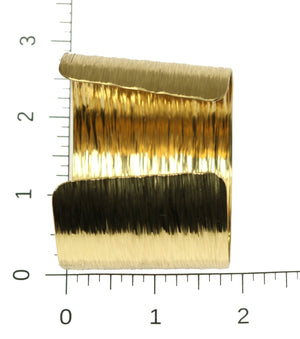 7 of 9: Scale of Nu Gold Brass Bark Cuff on Ruler for Size Dimensions